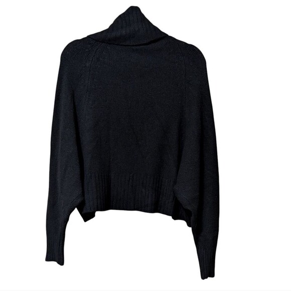 NWT Anthropologie Copley black wool blend open front cardigan M/L shawl collar - Picture 2 of 10